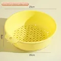 Extra large creamy yellow double-layer kitchen drain basket for washing vegetables - Extra Large / Creamy Yellow