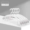 Heavy duty ivory white wide shoulder seamless plastic clothes hangers for home laundry - Thickened Upgrade / 5 Pieces/Pack (120g) / Ivory