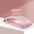 Set of 5 pink non-slip plastic hangers with wide shoulder design for home laundry - Thickened Upgrade / 5 Pieces/Pack (120g) / European Pink