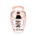 Rose gold titanium steel memorial cremation urn for brother with motorcycle riding motif - Brother / Pink