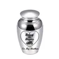 Stainless steel cremation urn for brother with Riding in Heaven motorcycle design - Brother / Silver