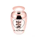 Engraved rose gold titanium steel cremation urn for daughter with motorcycle heart design - Daughter (Daughter) / Pink