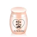 Small rose gold stainless steel memorial urn 30x40mm with Riding in Heaven design - To Grandma / Rose Gold