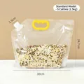 Transparent 2.5kg grain storage bag with handle and dimensions 30x24.7cm for kitchen - Regular Fit / 2.5kg Capacity