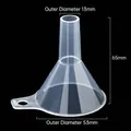 Transparent plastic funnel with 13mm top diameter and 53mm base for kitchen storage - Universal Funnel / 1 Piece