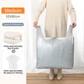 Medium 55x80cm heavy-duty plastic moving bag for quilts and clothes storage solution - Medium-Silver Gray (Thickened 10pcs/Pack) 55x80cm