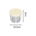 Un barattolo sigillato in plastica trasparente da 600 ml, alto 9 cm e largo 10,5 cm per alimenti - Piccolo 600ml / Crema