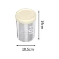 Barattolo di plastica trasparente alto 15 cm con capacità di 1000 ml e scala graduata - Grande 1000ml / Crema