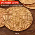 Handgeflochtene Rattan-Isoliermatte 20cm Durchmesser für Töpfe und Pfannen - Rattanmatte / Durchmesser 20cm