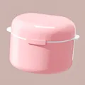 Portable pink denture and orthodontic retainer storage box with a glossy finish - Pink