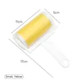 Portable small yellow washable lint roller with protective cover and 17cm long handle - Small (With Protective Cover) / Yellow