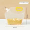 Transparent plastic grain storage pouch with handle and 1.5kg capacity for kitchen use - Regular Fit / 1.5kg Capacity