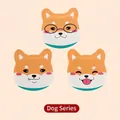 Set of three cute Shiba Inu cartoon shaped self-heating disposable body warmer patches - Puppy Series / Single Piece / Orange