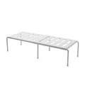 Expandable white metal kitchen shelf organizer for under-sink cabinet storage solutions - 36-69cm Expandable / Hollow White