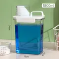 Διαφανές δοχείο απορρυπαντικού 1800ml με καπάκι μεζούρα και εργονομική λαβή μεταφοράς - 1800mL (24x13x8cm) / Διαυγές Λευκό