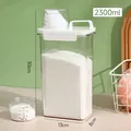 Large 2300ml transparent laundry powder storage container with measuring cup lid - 2300mL (30x13x8cm) / Clear White