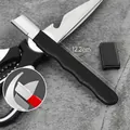 Afilador de cuchillos portátil negro multifunción para tijeras de jardín y hojas - Negro