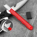 Afilador de cuchillos multifuncional portátil rojo para tijeras y herramientas de jardín - Rojo