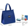 Piccola borsa termica blu da 20,5 cm, ideale per porta pranzo, frutta e bevande. - Taglia S
