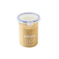 Clear 1000ml plastic food storage container for grains with airtight blue lid - 1000ml / 1 Piece / Clear