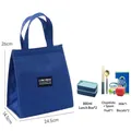 Borsa termica blu per il pranzo taglia media con manico e misure del prodotto - Taglia M