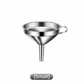 Small sized stainless steel kitchen funnel with handle and 10.8cm wide top diameter - S / 11cm