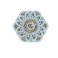 Mini light blue embroidered lace coaster and decorative mesh patch for DIY jewelry crafts - 10*10CM / White
