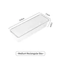 Transparent medium rectangular drawer organizer box with 22.8x7.5x5.3 cm dimensions - Medium Rectangular Box