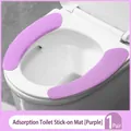Soft washable adhesive purple toilet seat cover pads set of 1 pair for home bathroom - Regular Suction Style / 1 Pair Pack / Purple