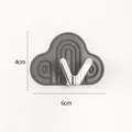 Modern gray cloud adhesive wall hook with silver V-shaped metal hanger for bathroom - 6cmx4cm / Cloud Transparent Gray