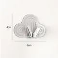Minimalist cloud-shaped adhesive wall hook with 6x4cm dimensions - 6cmx4cm / Cloud Transparent White