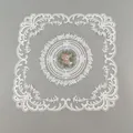 Quadratisches französisches Spitzen-Set mit eleganter Blumenstickerei in 28 cm Größe - Weiß - 40CM Quadratisch (Weiß Bunte Blume)