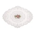 Eleganter ovaler Spitzen-Platzset im europäischen Stil mit Blumenstickerei für den Tisch - Modell A Großer Oval 40x55CM / Rosa