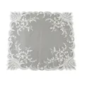 Dettaglio squisito del ricamo floreale bianco su un set da tavola in pizzo europeo - 40x40cm Quadrato / Ricamo Floreale (Bianco)