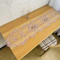 Pink lace embroidered table runner with hollow out floral design for dining decor - 30*100cm / Dusty Pink