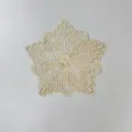 Elegant beige embroidered lace flower patch for decorative coaster or applique - 15cm / Beige