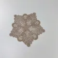 Exquisite coffee brown embroidered lace flower patch coaster for home decoration - 15cm / Dusty Pink