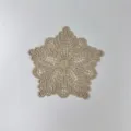 Beige embroidered lace flower patch coaster for home decor and clothing - 15cm / Camel