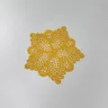 Exquisiter gelb bestickter Spitzenblumen-Patch für Untersetzer oder Kleidung - 15cm / Goldgelb