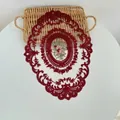 Elegante wijnrode placemat van geborduurd kant met vintage bloemmotief tafeldecoratie - 31*42cm / Bordeauxrood