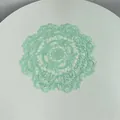 Vintage style mint green embroidered floral lace round placemat coaster for home decor - 28cm Round / Fruit Green