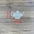 Sottobicchiere in pizzo ricamato bianco a forma di teiera per decorazioni fai-da-te, 12x7,5cm - Bianco / Teiera Piccola