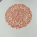Intricate rose gold floral embroidery lace placemat for elegant home table decoration - 27x27cm / Orange Red