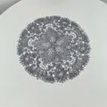 Grey embroidered hollow lace placemat with intricate floral pattern for home decor - 27x27cm / Gray