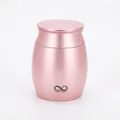 Elegant rose gold memorial keepsake urn for pet or human ashes with heart and bird design - Light Pink
