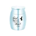 Small light blue memorial cremation urn for pet ashes with meaningful engraving - Light Blue
