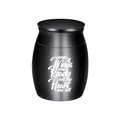 Black matte stainless steel mini keepsake urn for pet memorial with heart message - Black