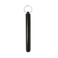 Portable black aluminum alloy storage tube for telescopic straws with a silver keychain ring - Black