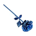 Blaue metallische Rose Gedenkanhänger für Haustierasche mit poliertem Glanzfinish - Blau 65*350mm