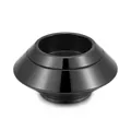 Minimalist stainless steel cremation urn and candle holder in a glossy black finish - Black